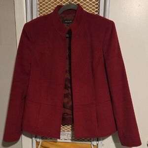Jones New York Elegant Red Blazer Velvet Feel Size Lg